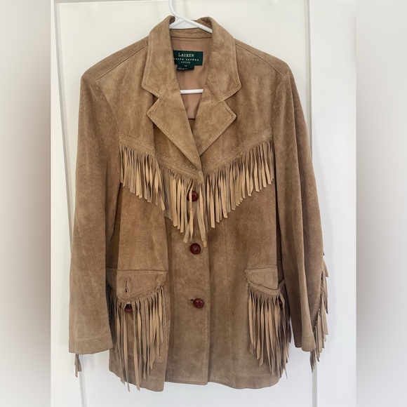 Lauren Ralph Lauren Jackets & Blazers - Ralph Lauren Women's Tan Suede Fringe Jacket